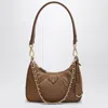 Prada Mini Bag Re-edition 1995 Chaîne Brandy Colour In Brown