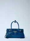 Prada Mini Bonnie Handbag In Blue