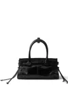 Prada Mini Bonnie Leather Tote Bag In Black