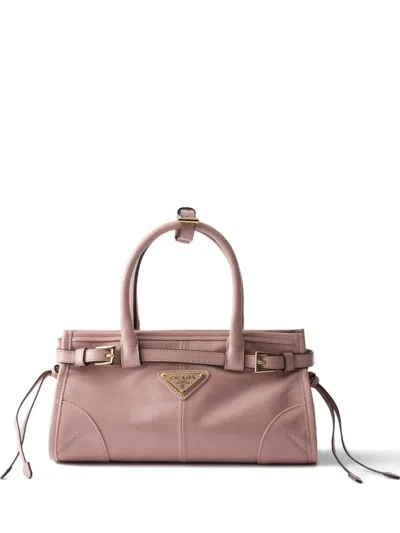 Prada Mini Bonnie Leather Tote Bag In Pink