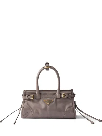 Prada Mini Bonnie Tote Bag In Brown