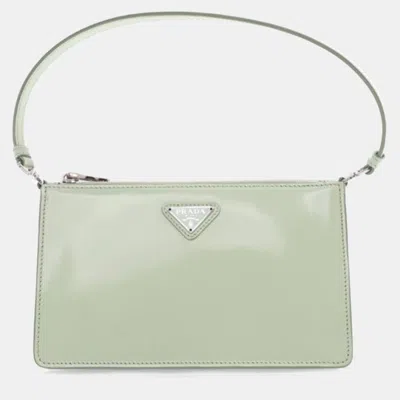 Pre-owned Prada Mini Brushed Leather Spazzolato In Green