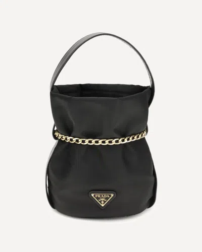 Prada Mini Bucket Bag In Black