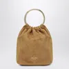 Prada Mini Bucket Bag In Cinnamon Suede In Brown