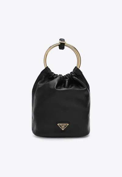 Prada Mini Bucket Bag In Nappa Leather In Black