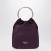 Prada Mini Bucket Bag In Plum Suede