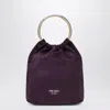 Prada Mini Bucket Bag In Plum Suede In Purple