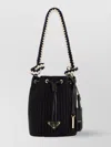 Prada Mini Bucket Bag With Braided Handle And Knitted Texture