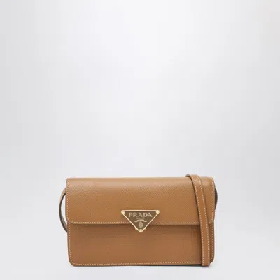 Prada Mini Caramel-coloured Bag In Saffiano Women In Brown