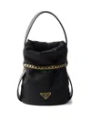 Prada Mini Chain-embellishment Bucket Bag In Black