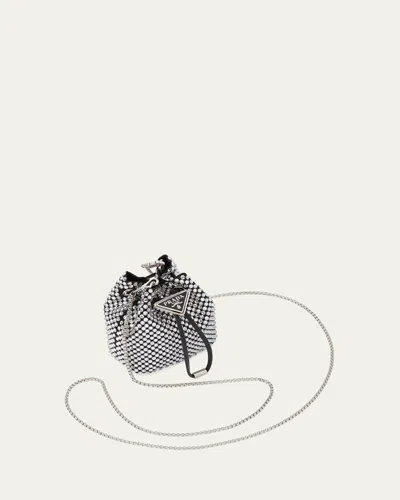 Prada Mini Crystal Pouch Crossbody Bag In Crystal Color