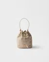 Prada Crystal-embellished Drawstring Bucket Bag In Brown