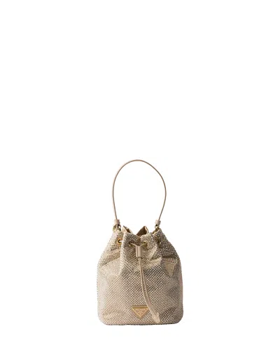 PRADA MINI CRYSTAL-STUDDED SATIN BAG