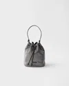 Prada Crystal-studded Mini Satin Bucket Bag In Transparent