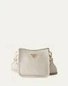 Prada Mini Daino Soft Leather Hobo Crossbody Bag In F02eu Bianco 1 N