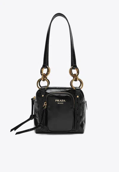 PRADA MINI DANGLE CALF LEATHER SHOULDER BAG