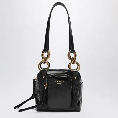 Prada Dangle Mini Leather Shoulder Bag In F0002 Nero