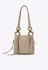 Shop Prada Mini Dangle Leather Shoulder Bag In Powder