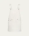 Prada Denim Dungarees Dress Adjustable Straps In White
