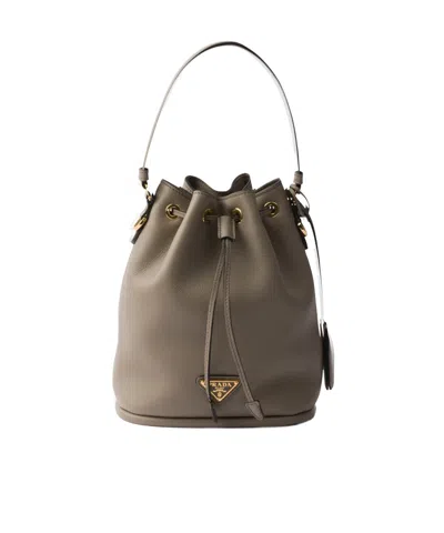 Prada Mini Drawstring Shoulder Bag In Clay Color
