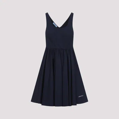 Prada Fit-flare Mini Dress In Blue