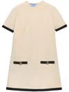 Prada Sable A-line Mini Dress In Beige