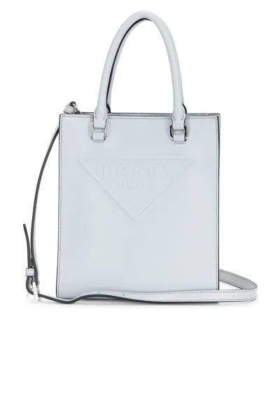 Pre-owned Prada Mini Drill Tote Bag In White