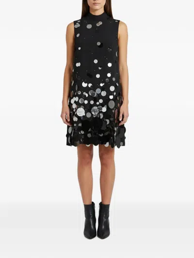 Pre-owned Prada Mini Embellished Sleeveless Dress In Black