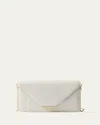 Prada Mini Envelope Flap Saffiano Leather Wallet On Chain In F0pg7 Bianco N