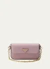 Prada Mini Flap Leather Crossbody Bag In F02ue Alabastro N