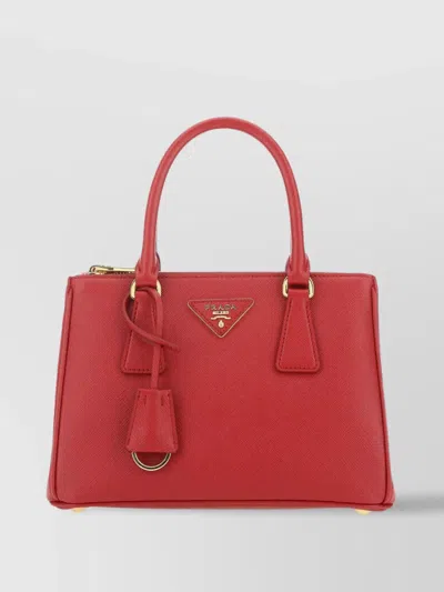 Prada Mini Galleria Handbag Top Handle In Red