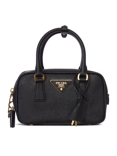 Prada Mini Galleria Leather Bag In Black
