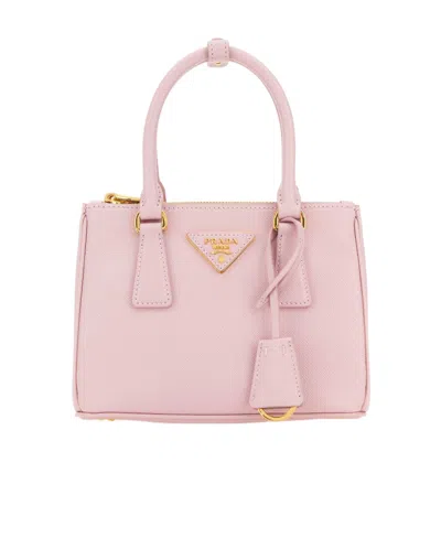Prada Mini Galleria Leather Bag In Pink
