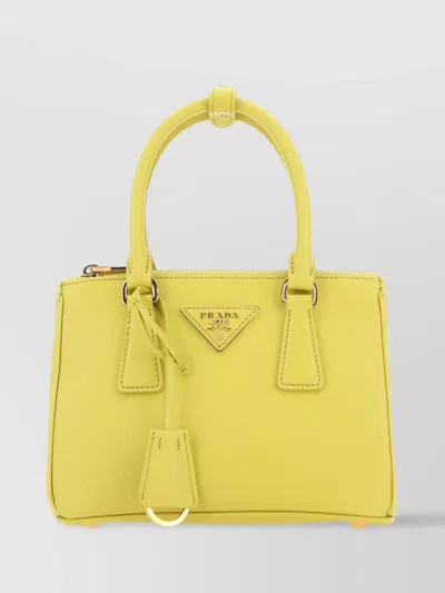 Prada Mini Galleria Saffiano Leather Bag In Yellow