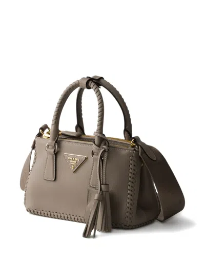 Prada Mini Galleria Leather Tote Bag In Brown
