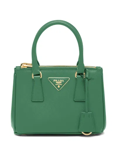 Prada Mini Galleria Saffiano Leather Handbag In Green