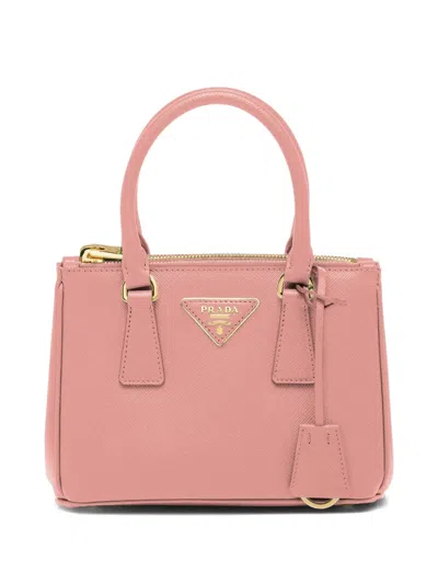 Prada Mini Galleria Saffiano Leather Handbag In Pink
