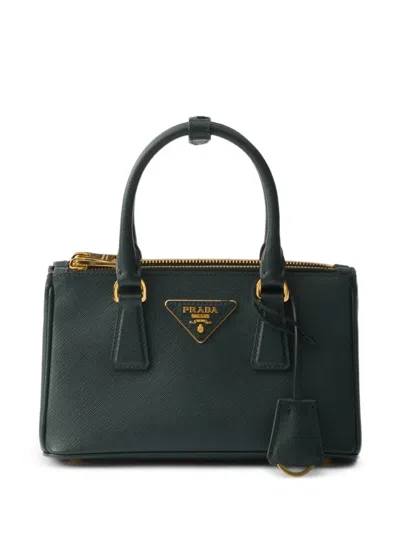 Prada Mini Galleria Shopper In Green