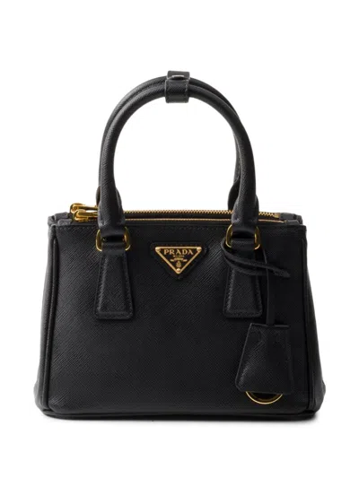 Prada Mini Galleria Tote Bag In Black
