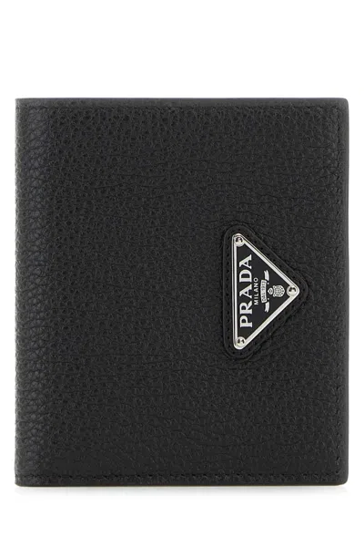 Prada Mini Horizontal Wallet In Black