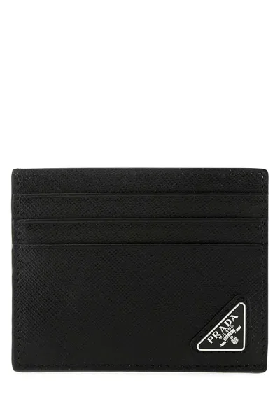 Prada Mini Horizontal Wallet For Men In Black