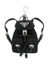 Prada Black Fabric Key Ring In Black