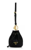 Prada Mini Icon Re-nylon Bag Charm In Black