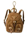 Prada Mini Icon Re-nylon Bag Charm In Brown