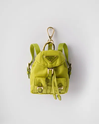 Prada Mini Icon Re-nylon Bag Charm In Fern Green