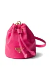 Prada Mini Icon Re-nylon Keychain Charm In Pink