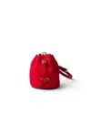 Prada Mini Icon Re-nylon Keychain Charm In Red