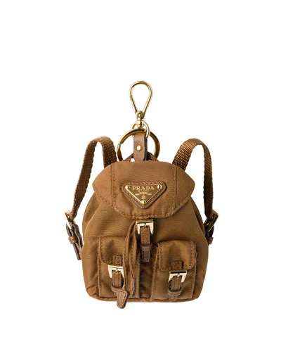 Prada Mini Icon Re-nylon Keychain Charm In Purple