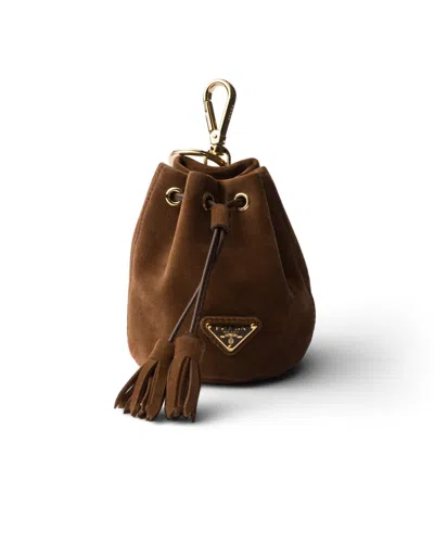 PRADA MINI ICON SUEDE KEYCHAIN CHARM