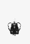 Prada Mini Icon Triangle Logo Keyring In Black